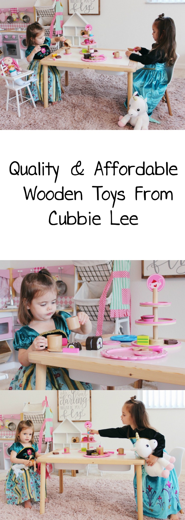 wooden toys, quality wooden toys, open ended play, montessori play, tea party toys, cabbie lee toy company, gifts for toddlers, wooden toy sets, oh happy play