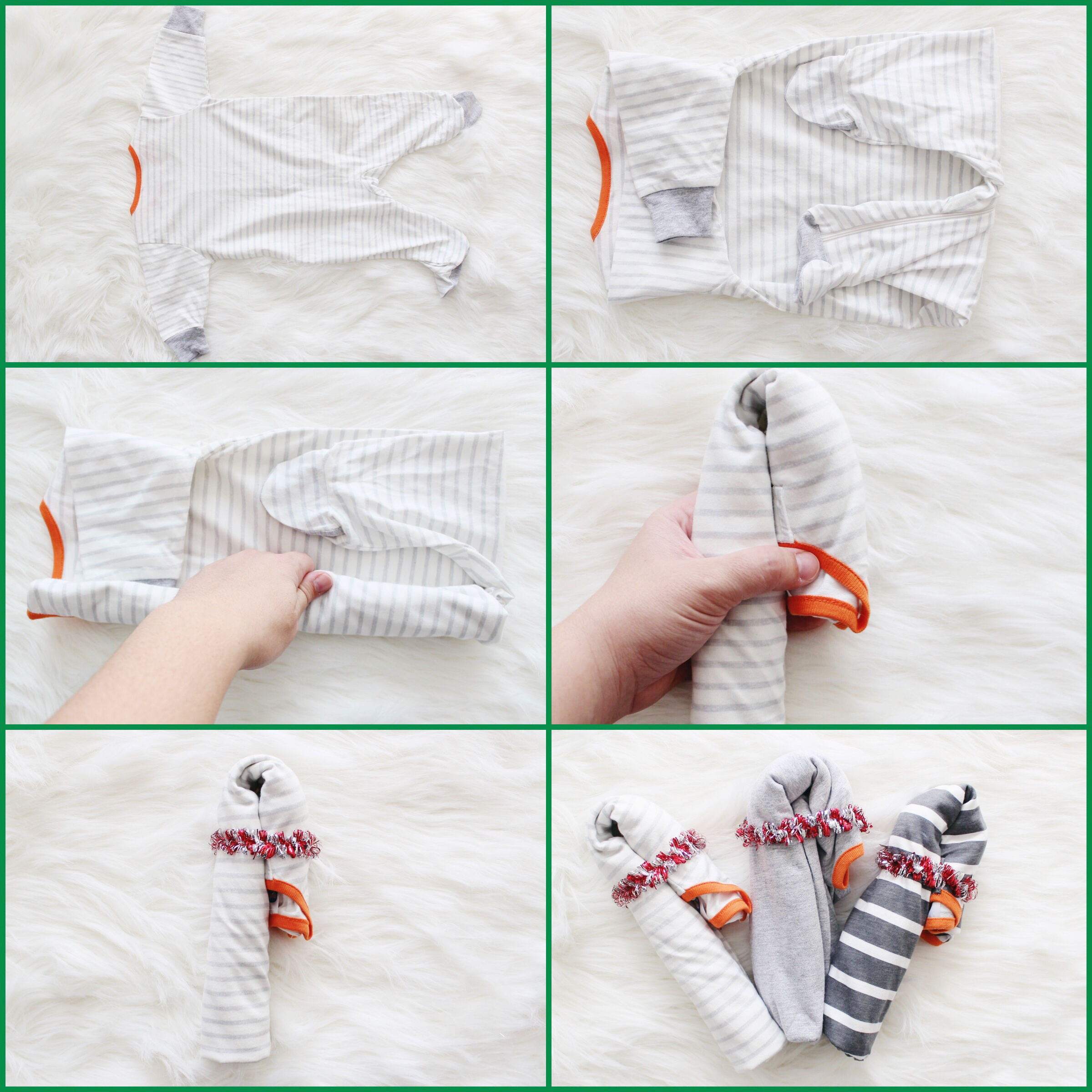 The perfect essentials you need for your Baby's First Christmas! Plus see how to fold onesies like a candy cane! Check it out!