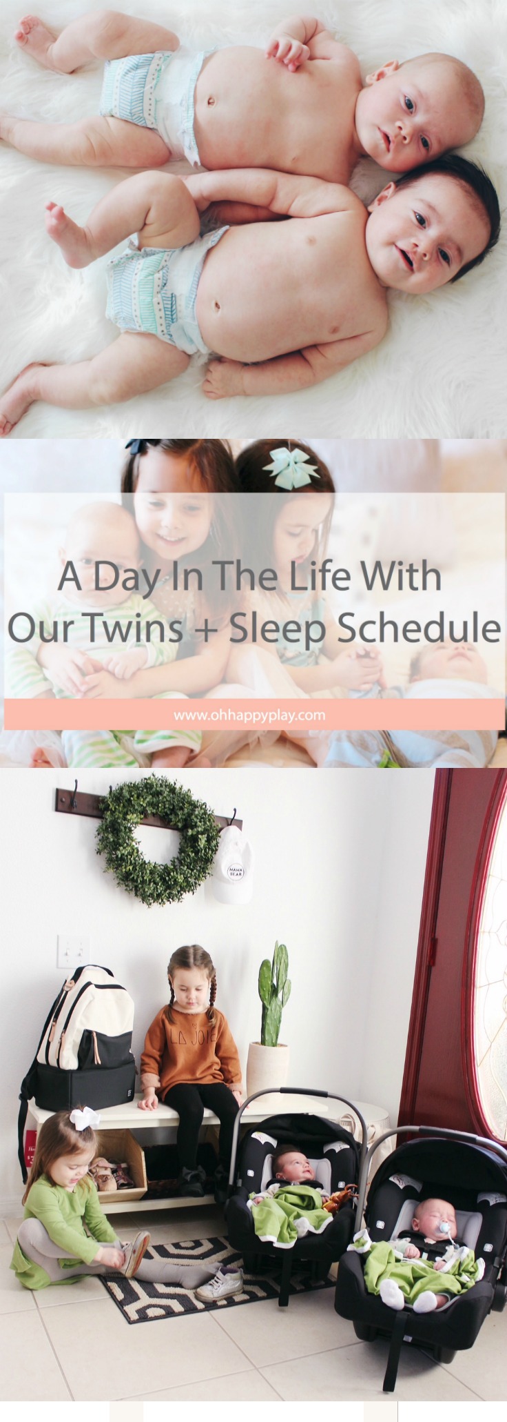 Get an in depth look at life with twins with this twins sleep schedule from Florida motherhood blogger, Oh Happy Play. Check it out! 