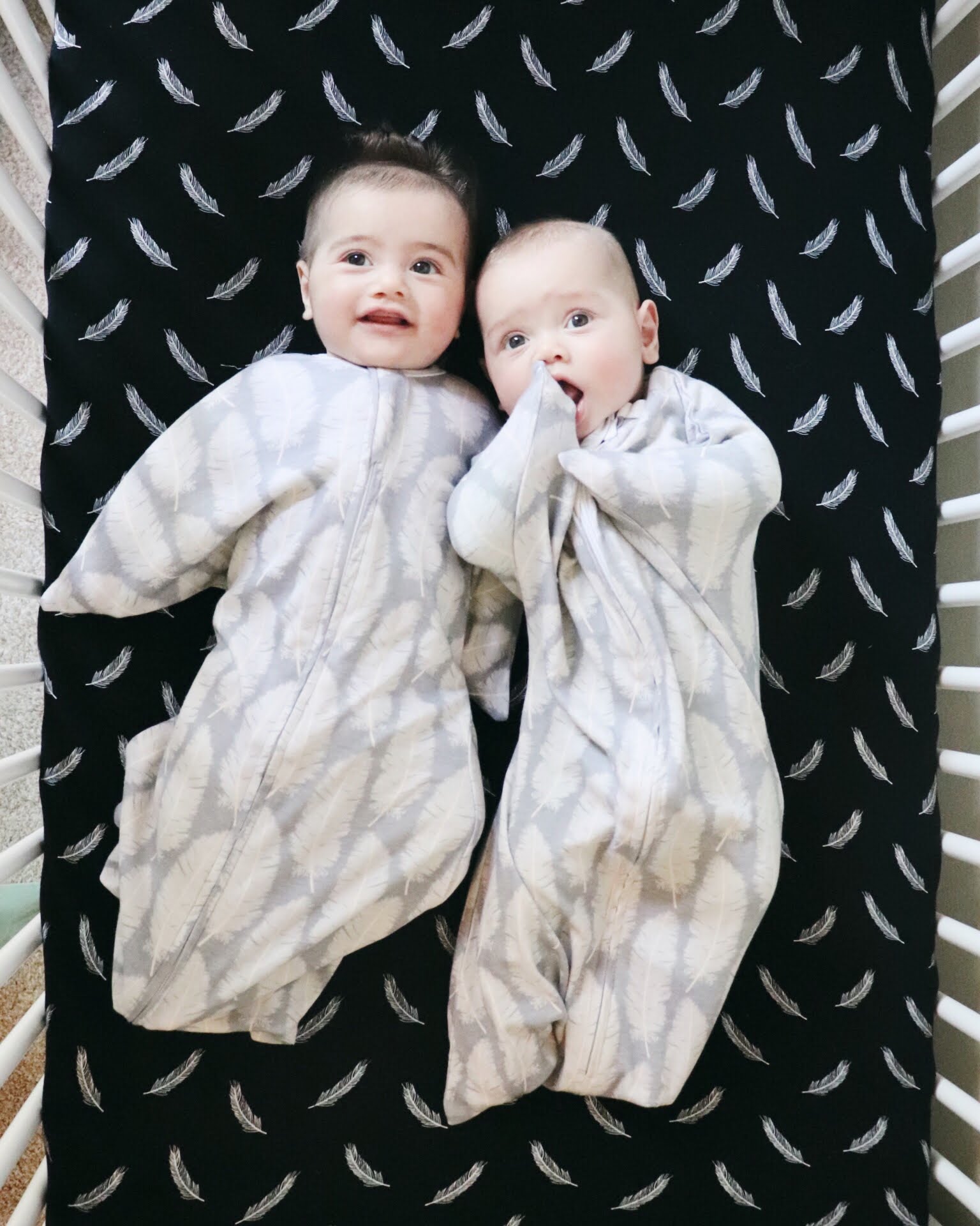 twins on blanket