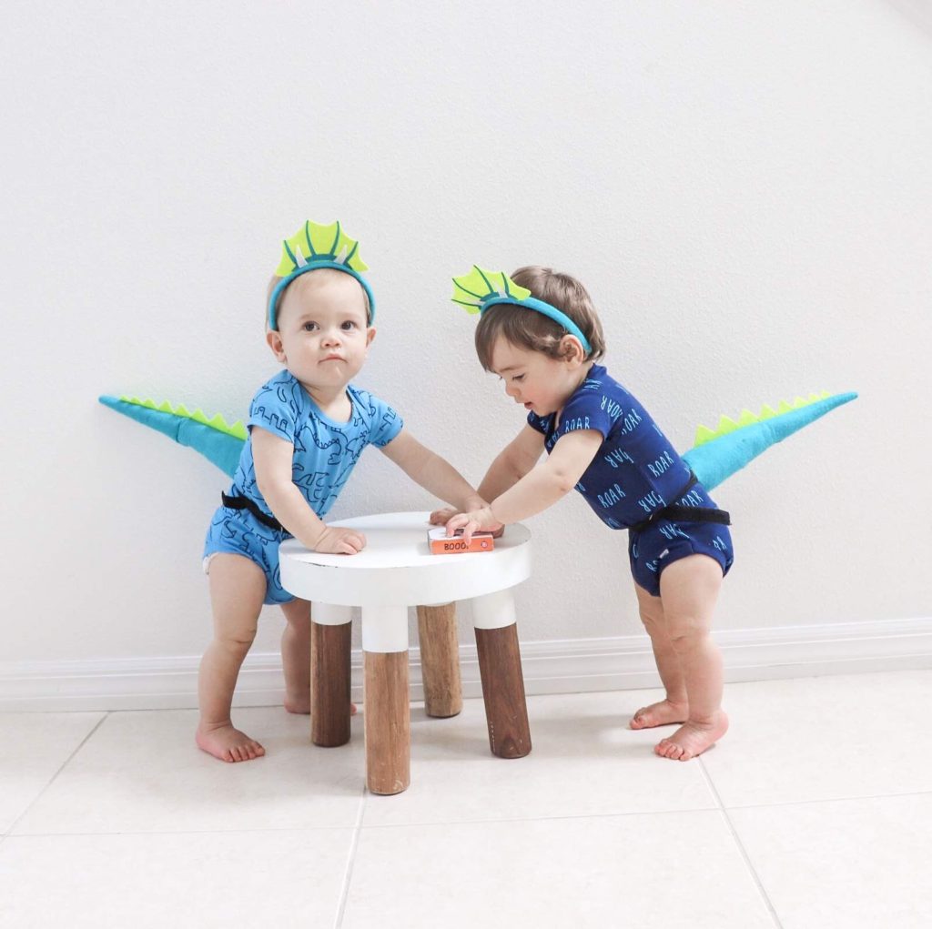 a Gerber baby halloween, gerber childrenswear, Dino party, dinosaur party, birthday party for boys, Best Twin Boy Halloween Costume Idea