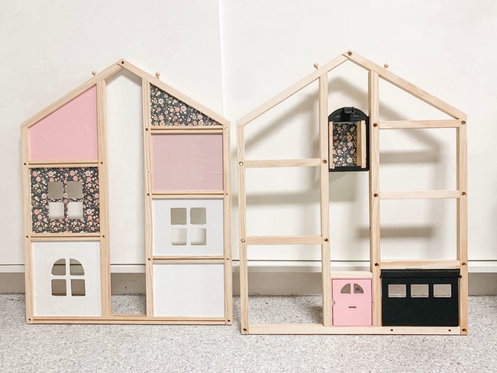 DIY easy dollhouse makeover, dollhouse hack, Ikea hack, modern dollhouse, dollhouse for toddlers