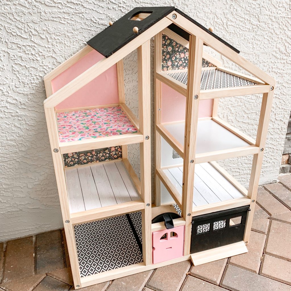 DIY easy dollhouse makeover, dollhouse hack, Ikea hack, modern dollhouse, dollhouse for toddlers