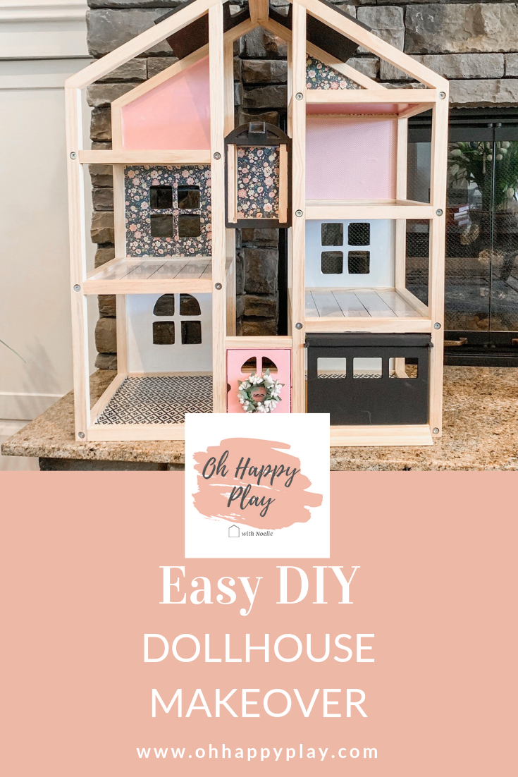 easy DIY dollhouse makeover, dollhouse hack, Ikea hack, modern dollhouse, dollhouse for toddlers