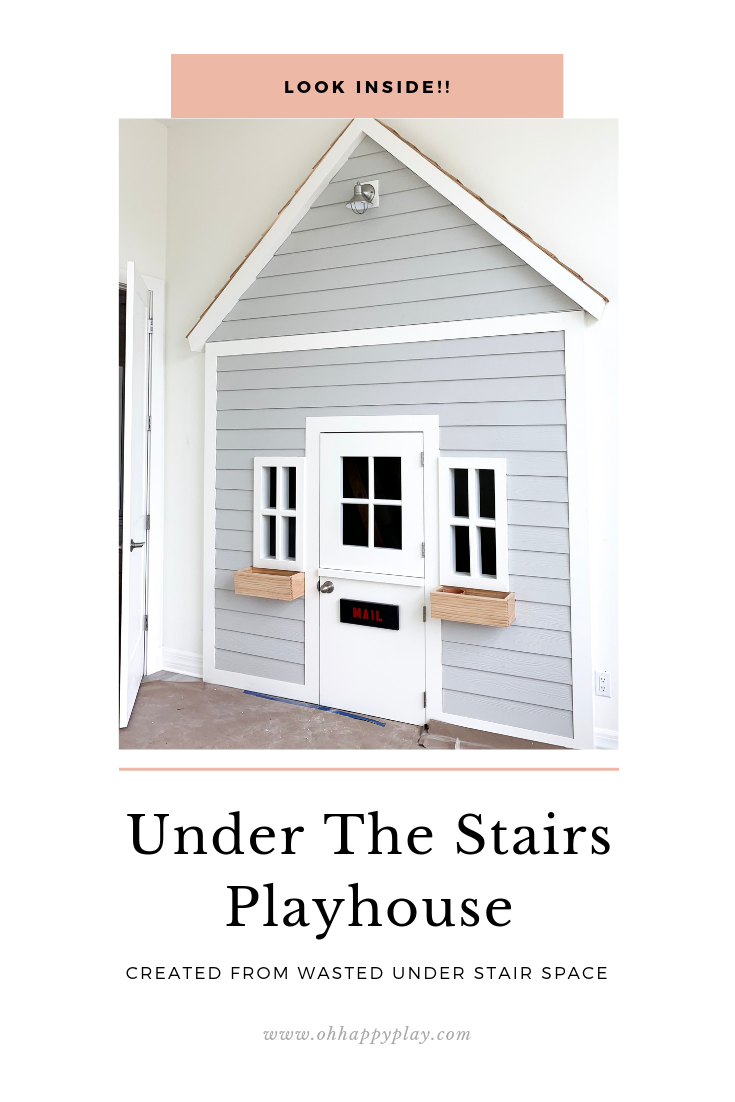 diy under the stairs playhouse, under the stairs playhouse, under stair storage, functional idea for under the stairs, small space storage, DIY, basement, staircase, play areas, reading nooks, playroom, secret room, dutch doors, storage, loft, play house, closet playhouse, playroom inspiration, playroom organization