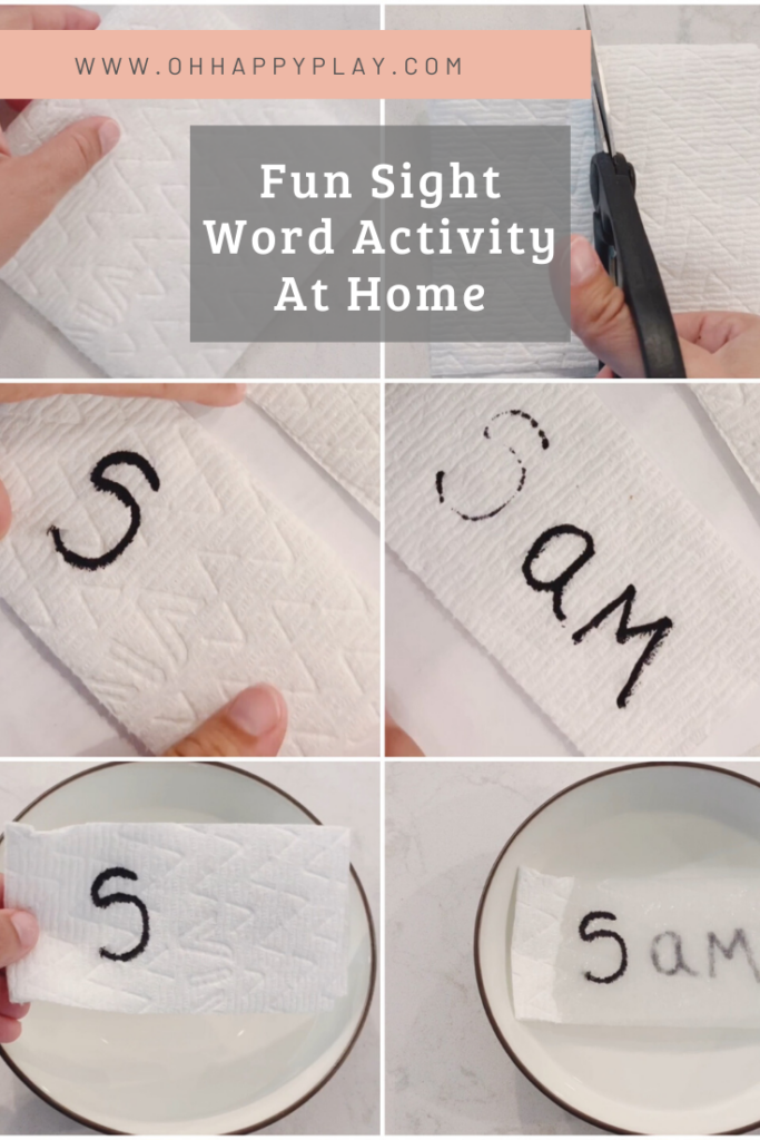 fun sight word activity, sight words for kindergarteners, sensory play, sight word activity at home, homeschool activity or kindergartener 