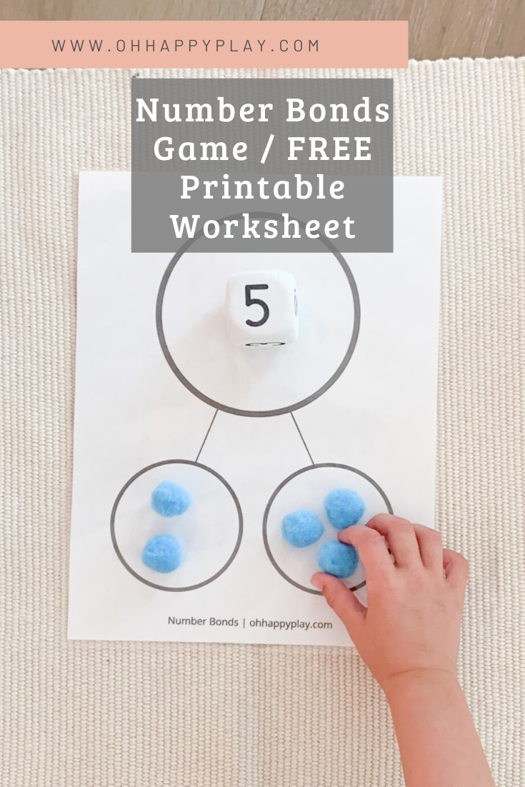 number bonds, number bonds worksheet, number bonds game, Montessori math lesson, Montessori kindergarten math, kindergarten math homeschool lesson, FREE Montessori worksheet