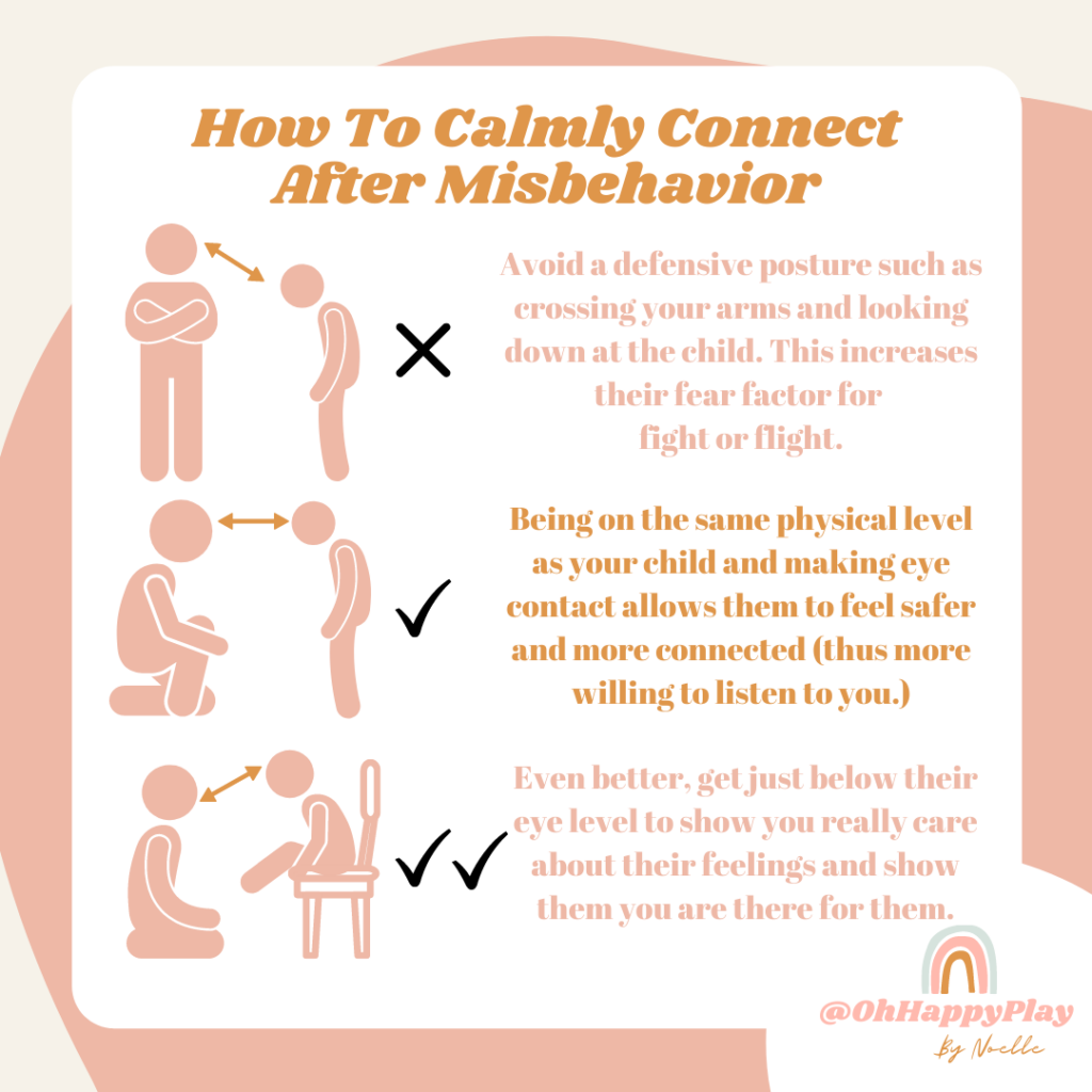 calmly connect after misbehavior 