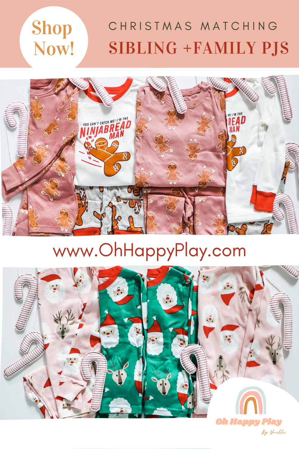 sibling matching pajamas, sibling christmas pajamas, family matching christmas pajamas, gingerbread pajamas