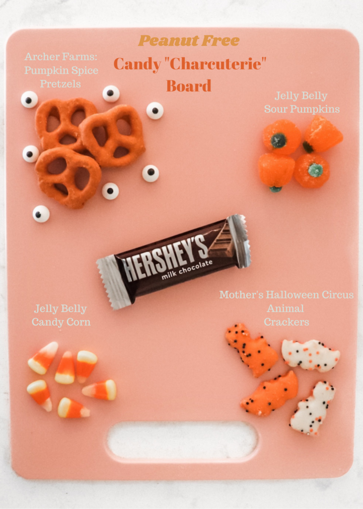 allergy friendly, Halloween grazing board, Halloween Party Grazing Food Table, candy charcuterie board, halloween candy charcuterie platter, charcuterie board, board birthday, board halloween, board, instagram reels mom blogger, easy halloween treats dessert