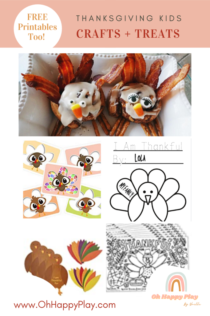 Thanksgiving Crafts, Table & Treats For Kids, kids Friendsgiving, kids table for thanksgiving ideas