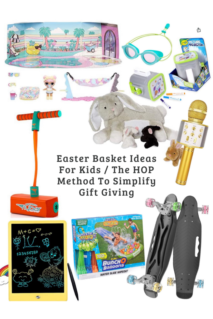 Easter Basket ideas, for girls, for boys, for toddlers, the HOP method, easter gift guide for kids 