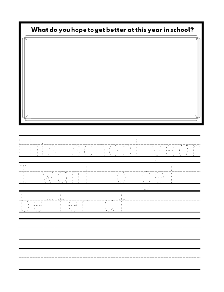 elementary aged school year tradition printable