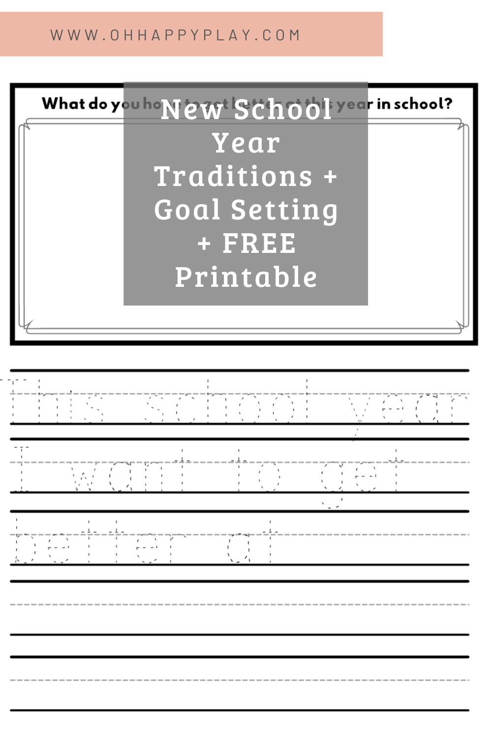 elementary aged school year tradition printable, goal setting for kids, set goals with kids, new school year traditions, you're off to great places tradition