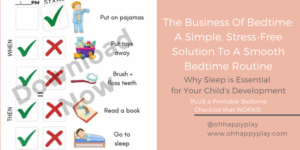 Easy bedtime routine, bedtime checklist, simple bedtime routine, bedtime routine that works for neurodivergent kids
