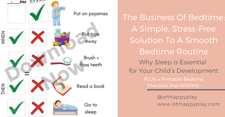 Easy bedtime routine, bedtime checklist, simple bedtime routine, bedtime routine that works for neurodivergent kids
